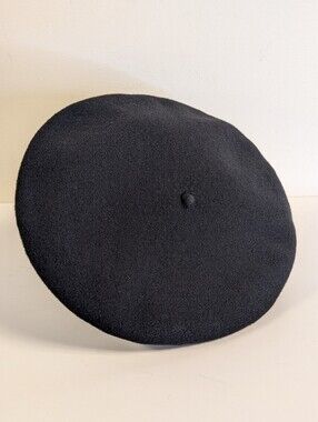 Basque Authentique French Wool Beret Black Made in France 59 7½ Men's